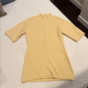Abercrombie Butter Yellow Short Sleeve Sweater Dress for Spring - Women’s SP